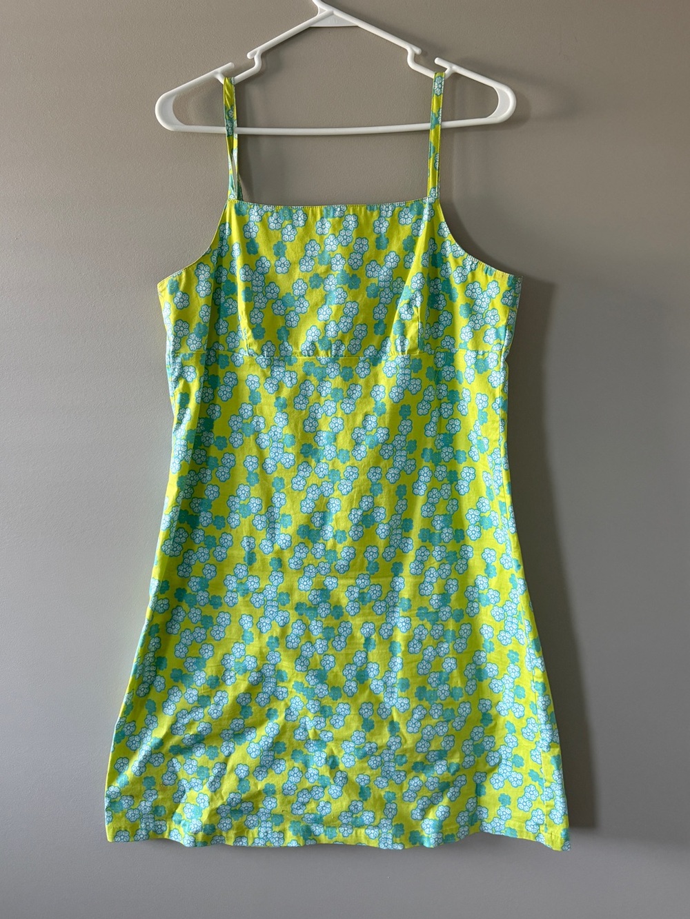 Lime Green & Aqua Floral Slip Dress